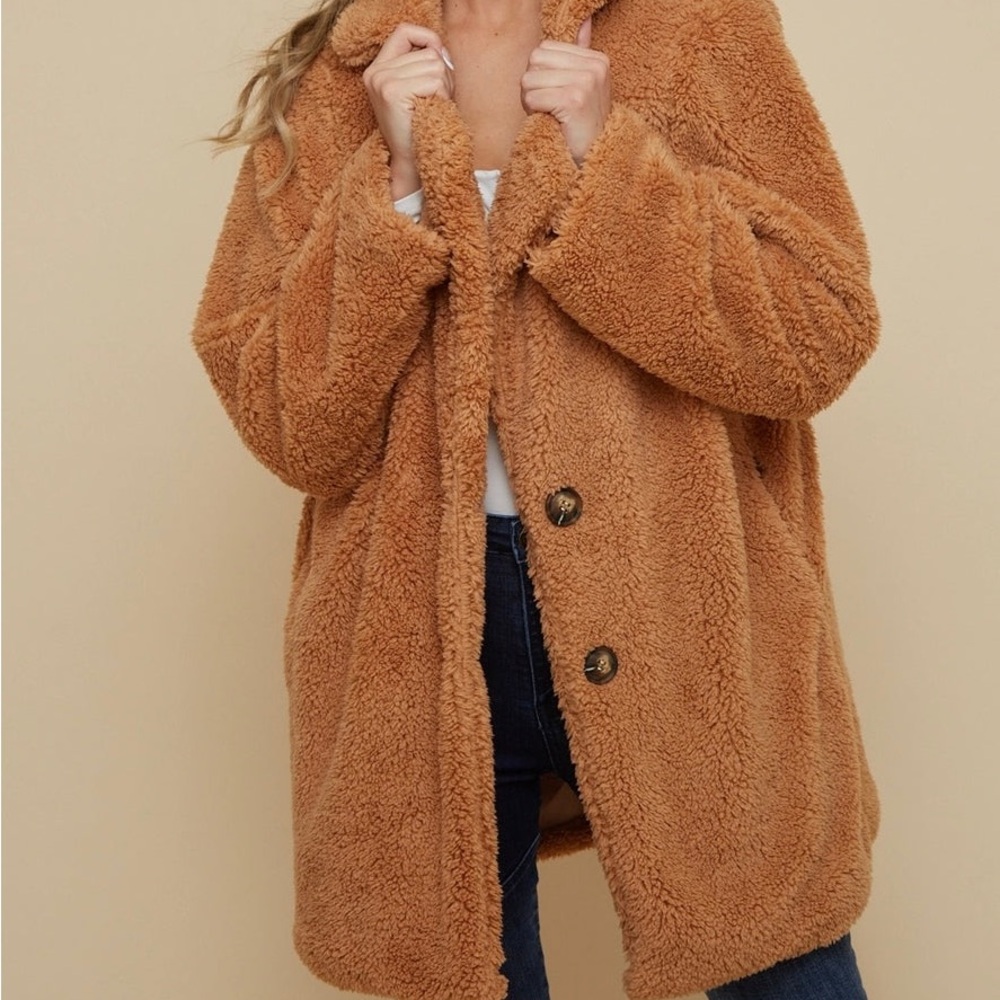 Cozy Tan Teddy Coat